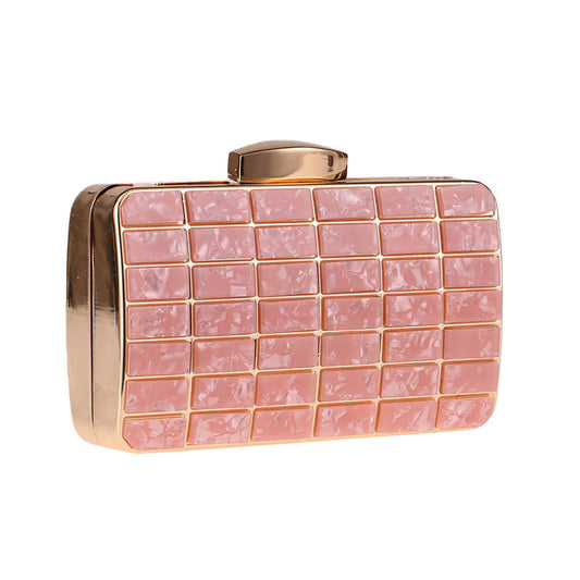 Chique stone clutch- Pink